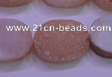 CAG8201 7.5 inches 20*30mm oval champagne plated druzy agate beads