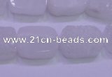 CAG8230 Top drilled 13*18mm rectangle white plated druzy agate beads