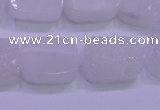 CAG8240 Top drilled 15*20mm rectangle white plated druzy agate beads