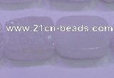 CAG8250 Top drilled 18*25mm rectangle white plated druzy agate beads