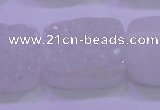 CAG8260 Top drilled 20*30mm rectangle white plated druzy agate beads