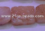 CAG8261 Top drilled 20*30mm rectangle champagne plated druzy agate beads