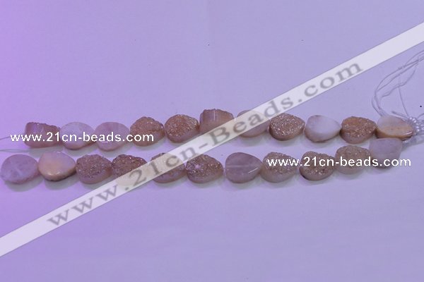 CAG8271 7.5 inches 10*14mm teardrop champagne plated druzy agate beads