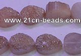 CAG8281 7.5 inches 12*16mm teardrop champagne plated druzy agate beads