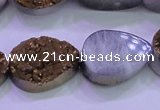 CAG8313 7.5 inches 18*25mm teardrop gold plated druzy agate beads