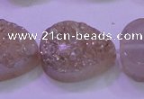 CAG8321 7.5 inches 20*30mm teardrop champagne plated druzy agate beads