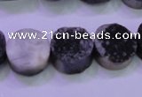 CAG8357 7.5 inches 14mm coin black plated druzy agate beads