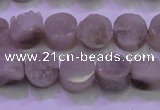 CAG8430 15.5 inches 10mm coin grey druzy agate gemstone beads