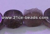 CAG8435 15.5 inches 20mm coin grey druzy agate gemstone beads