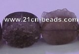 CAG8437 15.5 inches 25mm coin grey druzy agate gemstone beads