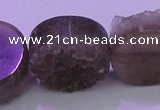 CAG8439 15.5 inches 30mm coin grey druzy agate gemstone beads