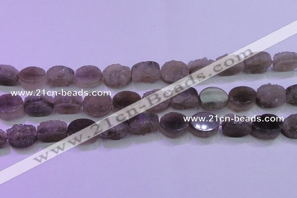 CAG8443 15.5 inches 13*18mm oval grey druzy agate gemstone beads