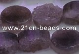 CAG8444 15.5 inches 15*20mm oval grey druzy agate gemstone beads