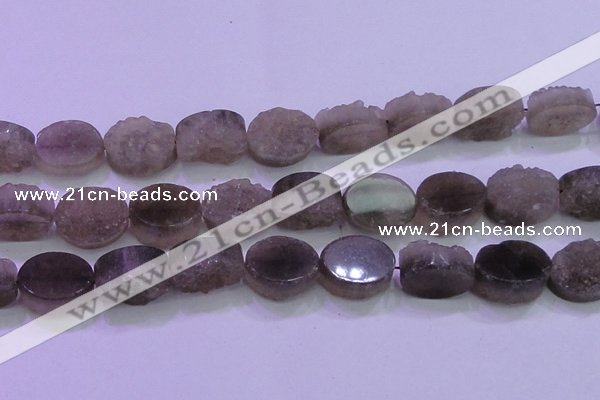 CAG8446 15.5 inches 20*30mm oval grey druzy agate gemstone beads