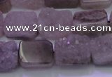 CAG8451 15.5 inches 10*14mm rectangle grey druzy agate gemstone beads