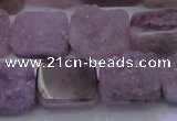 CAG8452 15.5 inches 12*16mm rectangle grey druzy agate gemstone beads