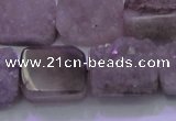 CAG8453 15.5 inches 13*18mm rectangle grey druzy agate gemstone beads