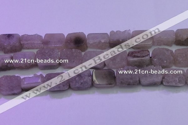 CAG8456 15.5 inches 20*30mm rectangle grey druzy agate gemstone beads