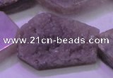 CAG8460 15.5 inches 25*35mm - 30*40mm freeform grey druzy agate beads