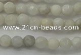 CAG8513 15.5 inches 4mm faceted round grey agate beads wholesale