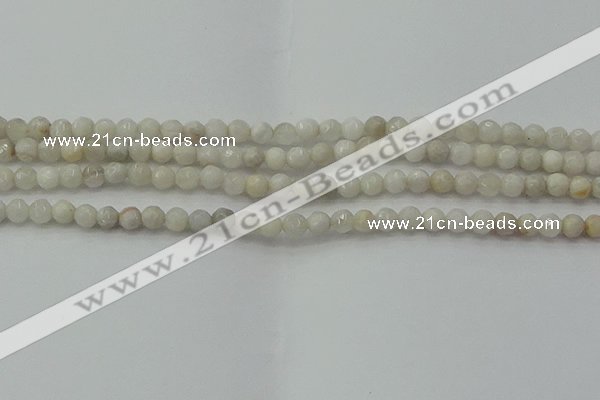 CAG8513 15.5 inches 4mm faceted round grey agate beads wholesale