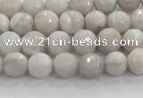 CAG8514 15.5 inches 6mm faceted round grey agate beads wholesale