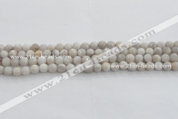 CAG8516 15.5 inches 10mm faceted round grey agate beads wholesale