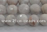 CAG8517 15.5 inches 12mm faceted round grey agate beads wholesale