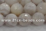 CAG8519 15.5 inches 16mm faceted round grey agate beads wholesale