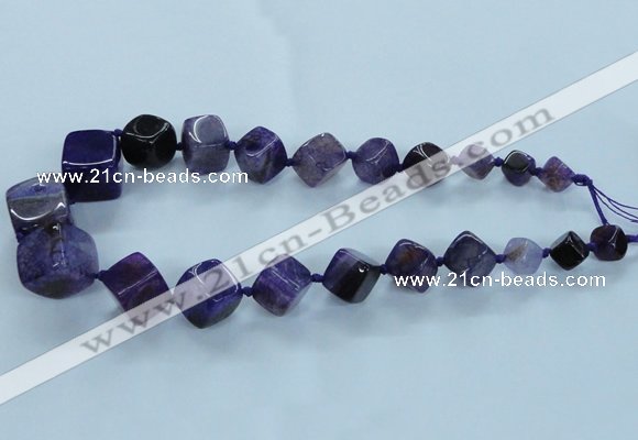 CAG8523 15.5 inches 9*10mm - 23*24mm cube dragon veins agate beads