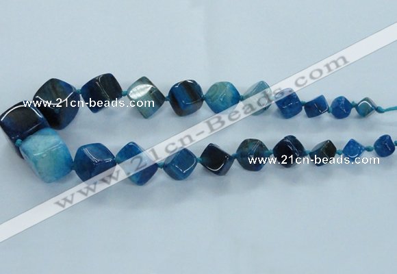 CAG8524 15.5 inches 9*10mm - 23*24mm cube dragon veins agate beads