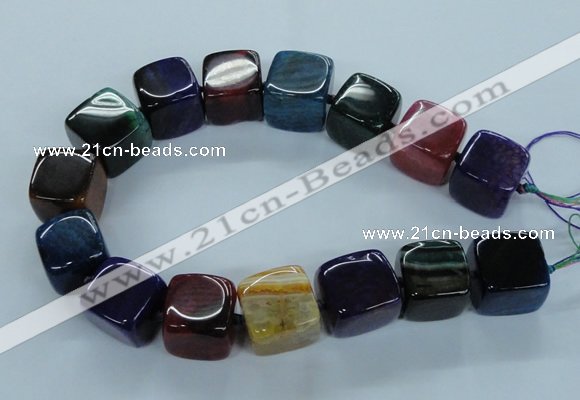 CAG8530 15.5 inches 23*24mm cube dragon veins agate beads