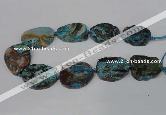 CAG8549 15.5 inches 30*40mm - 35*45mm freeform ocean agate beads