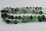 CAG8555 12*14mm - 14*15mm faceted nuggets dragon veins agate beads
