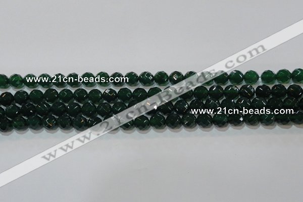 CAG8580 15.5 inches 10mm faceted round green agate gemstone beads