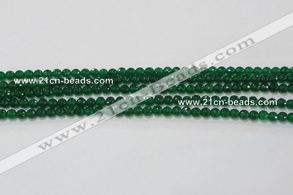 CAG8582 15.5 inches 6mm faceted round green agate gemstone beads