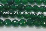 CAG8583 15.5 inches 8mm faceted round green agate gemstone beads