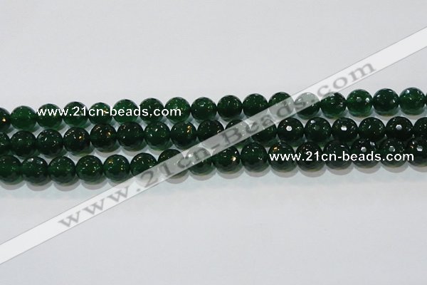 CAG8584 15.5 inches 12mm faceted round green agate gemstone beads