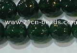 CAG8586 15.5 inches 16mm faceted round green agate gemstone beads