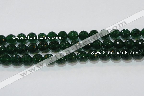 CAG8586 15.5 inches 16mm faceted round green agate gemstone beads