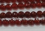 CAG8590 15.5 inches 6mm faceted round red agate gemstone beads