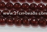 CAG8591 15.5 inches 8mm faceted round red agate gemstone beads