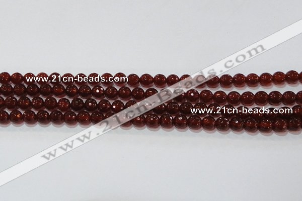 CAG8591 15.5 inches 8mm faceted round red agate gemstone beads