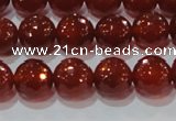 CAG8592 15.5 inches 10mm faceted round red agate gemstone beads