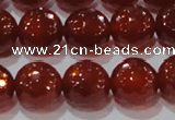 CAG8594 15.5 inches 14mm faceted round red agate gemstone beads