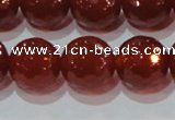 CAG8596 15.5 inches 18mm faceted round red agate gemstone beads