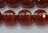 CAG8597 15.5 inches 20mm faceted round red agate gemstone beads