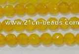 CAG8601 15.5 inches 6mm faceted round yellow agate gemstone beads