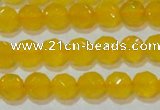 CAG8602 15.5 inches 8mm faceted round yellow agate gemstone beads