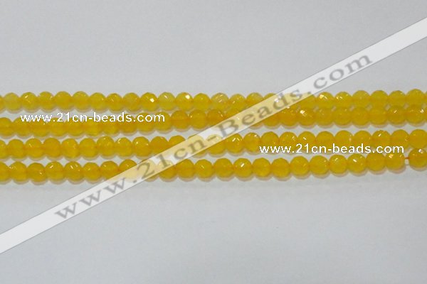 CAG8602 15.5 inches 8mm faceted round yellow agate gemstone beads